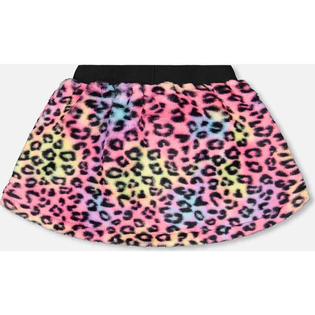 Faux Fur Skirt Multicolor Leopard, Black and Multicolor - Skirts - 3