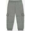Fleece Sweatpants with Cargo Pockets Gray Green, Green Gray - Sweatpants - 3