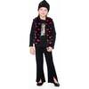 Faux Fur Sleeveless Vest with Hearts, Black and Red - Vests - 2