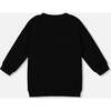 Fleece Jacquard Tunic with Heart Applique, Black - Tank Tops - 3