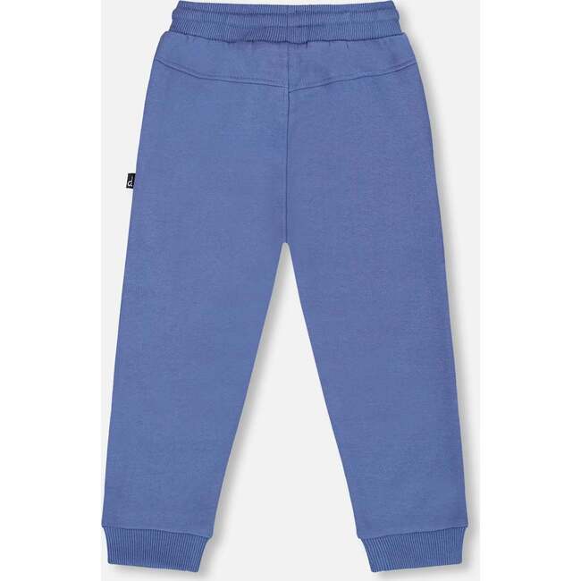 Fleece Sweatpants with Articulated Knees, Blue - Sweatpants - 4