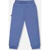 Fleece Sweatpants with Articulated Knees, Blue - Sweatpants - 4