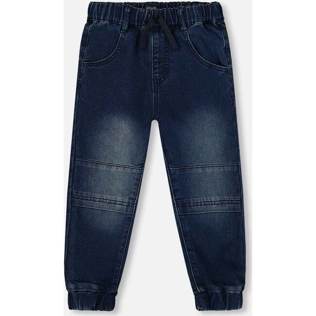 French Terry Jogger Pants Dark, Blue Denim