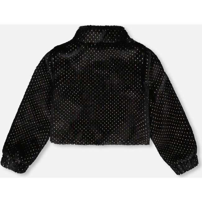 Fake Fur Short Jacket, Black