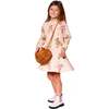 Glittering French Terry Dress, Beige Teddy Bear Print - Dresses - 2