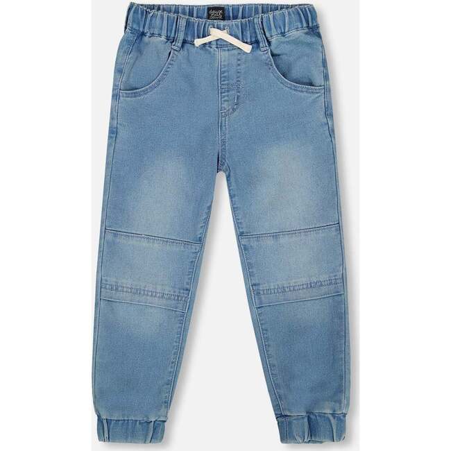 French Terry Jogger Pants, Light Blue Denim