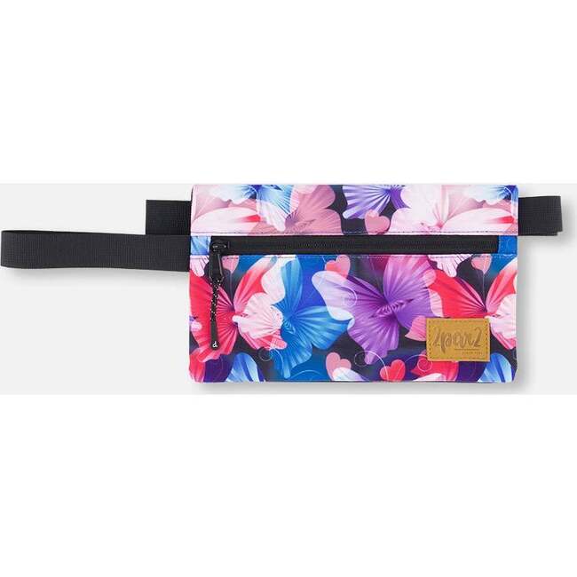 Double Pencil Case, Black Butterfly Print