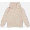 Glittering Beige French Terry Hoodie with Heart Applique, Beige and Black - Sweatshirts - 3