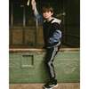 Fleece Sweatpants with Side Stripes, Black - Sweatpants - 2