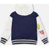 Full Zip Hooded Fleece Jacket, Navy Blue - Sweatshirts - 3