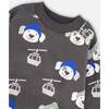 Fleece Pullover Sweatshirt, Gray Dog Print - Sweatshirts - 4
