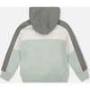 Full Zip Fleece Color Block Sweatshirt, Green Gray - Sweatshirts - 3