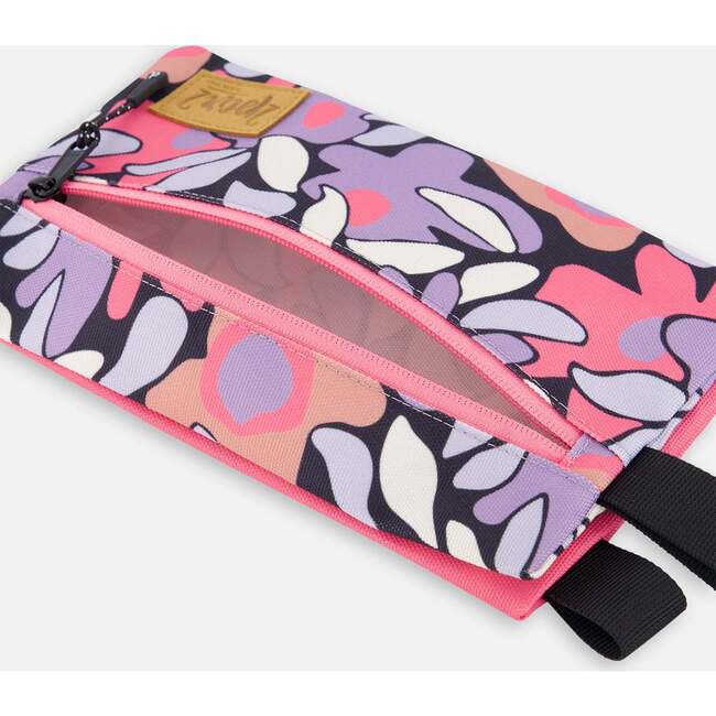 Double Pencil Case, Black Retro Flower Print - School Supplies - 3