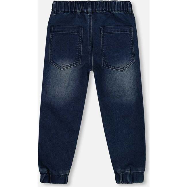 French Terry Jogger Pants Dark, Blue Denim - Jeans - 3