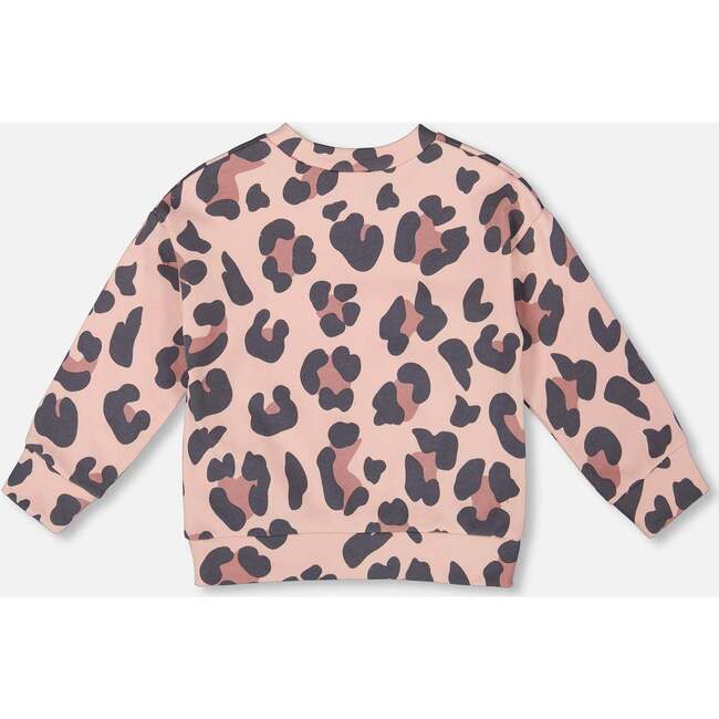 French Terry Sweatshirt, Pink Leopard - Sweatshirts - 3