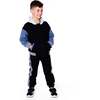 Full Zip Hooded Fleece Jacket, Black - Sweatshirts - 3
