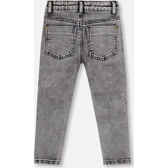 French Terry Pants with Contrasting Patch, Black Denim - Jeans - 4