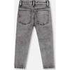 French Terry Pants with Contrasting Patch, Black Denim - Jeans - 4