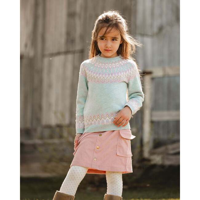 Corduroy Skirt with Cargo Pockets, Dusty Pink - Skirts - 2