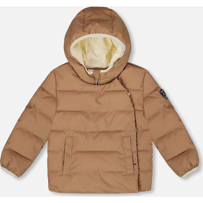 Compressible Winter Puffy Coat Designed for Car Seat, Chanterelle