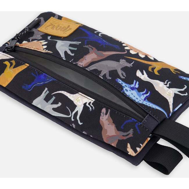 Double Pencil Case, Black Dinosaur Print - School Supplies - 3