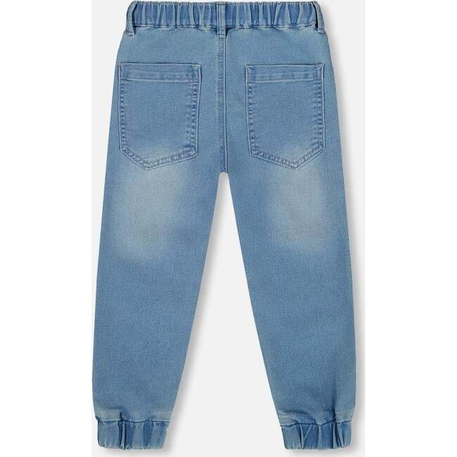 French Terry Jogger Pants, Light Blue Denim - Jeans - 4
