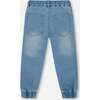 French Terry Jogger Pants, Light Blue Denim - Jeans - 4