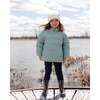 Compressible Winter Puffy Coat Designed for Car Seat, Sage Green - Jackets - 2