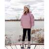 Compressible Winter Puffy Coat Designed for Car Seat, Dusty Pink - Jackets - 2
