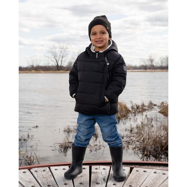 Compressible Winter Puffy Coat Designed for Car Seat, Black - Jackets - 2