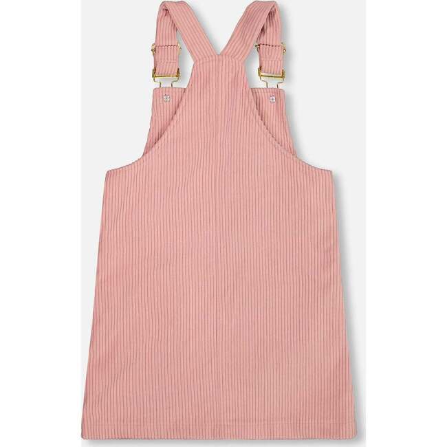 Corduroy Overall Dress, Dusty Pink - Dresses - 3