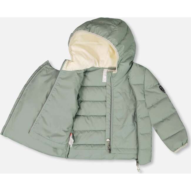 Compressible Winter Puffy Coat Designed for Car Seat, Sage Green - Jackets - 4