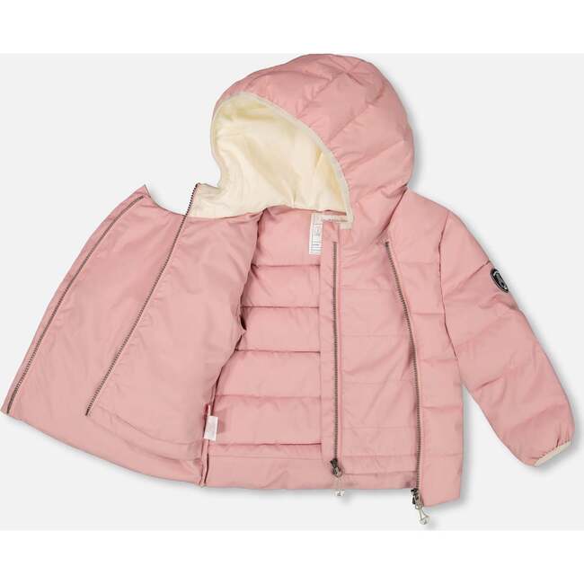 Compressible Winter Puffy Coat Designed for Car Seat, Dusty Pink - Jackets - 4