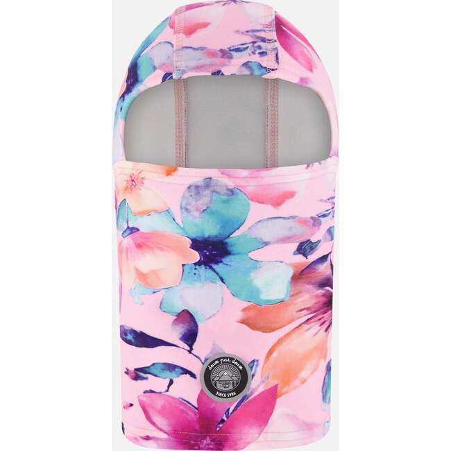 Brushed Jersey Balaclava, Pink Watercolor Flower Print
