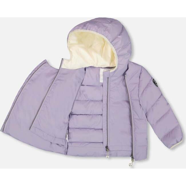 Compressible Winter Puffy Coat Designed for Car Seat, Purple Gray - Jackets - 4