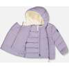 Compressible Winter Puffy Coat Designed for Car Seat, Purple Gray - Jackets - 4