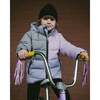 Colorblocked Puffy Winter Coat, Purple Gray - Jackets - 2