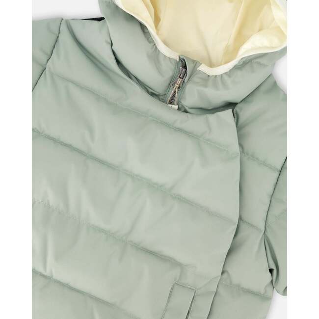 Compressible Winter Puffy Coat Designed for Car Seat, Sage Green - Jackets - 5