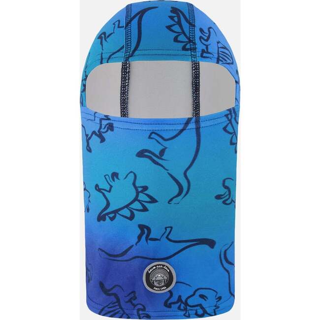 Brushed Jersey Balaclava, Blue Gradient Dinosaur Print