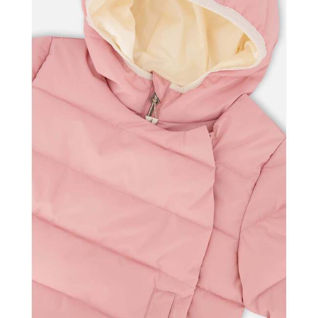 Compressible Winter Puffy Coat Designed for Car Seat, Dusty Pink - Jackets - 5