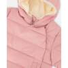 Compressible Winter Puffy Coat Designed for Car Seat, Dusty Pink - Jackets - 5