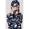 Brushed Jersey Balaclava, Navy Flower Print - Winter Hats - 2