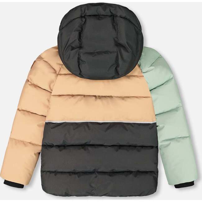 Colorblocked Puffy Winter Coat, Black - Jackets - 5