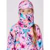 Brushed Jersey Balaclava, Pink Watercolor Flower Print - Winter Hats - 2