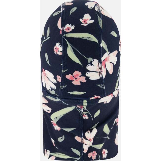 Brushed Jersey Balaclava, Navy Flower Print - Winter Hats - 3