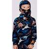 Brushed Jersey Balaclava, Black Dinosaur Print - Winter Hats - 2