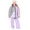 Colorblocked Puffy Winter Coat, Purple Gray - Jackets - 3