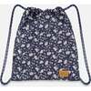 Drawstring Bag, Navy Flower Print - Bags - 1 - thumbnail