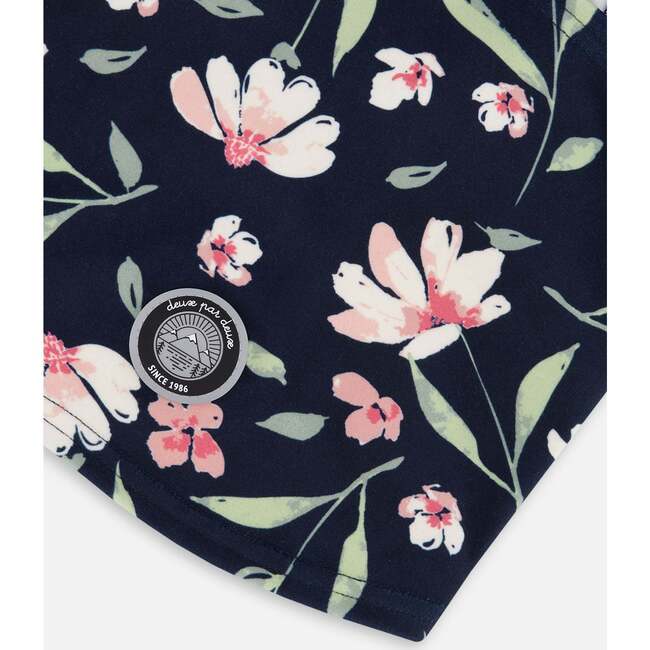 Brushed Jersey Balaclava, Navy Flower Print - Winter Hats - 4