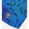 Brushed Jersey Balaclava, Blue Gradient Dinosaur Print - Winter Hats - 4